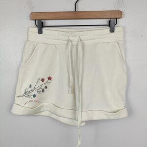 Taylor Swift Shorts Womens Medium Red Taylor's Version Cream Floral Sweatshorts